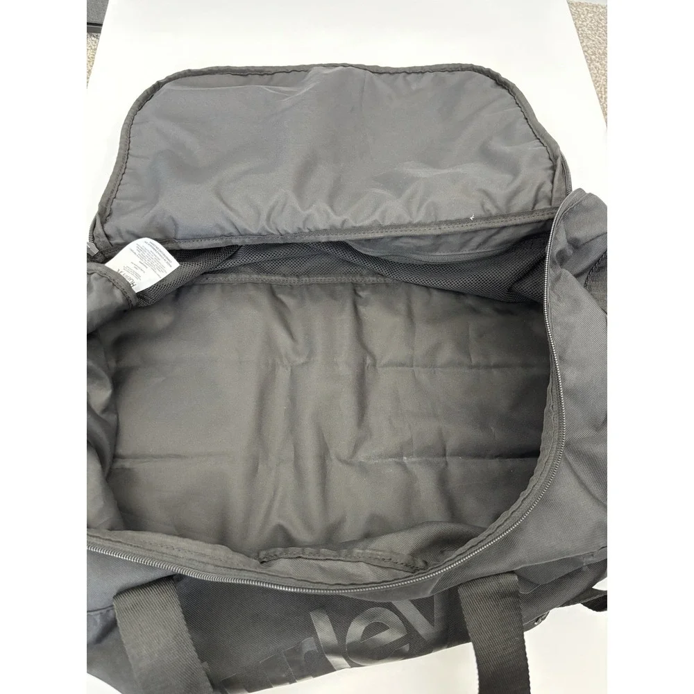 Hurley black Medium Duffle Bag Zip Closure Adjustable Shoulder Strap Travel